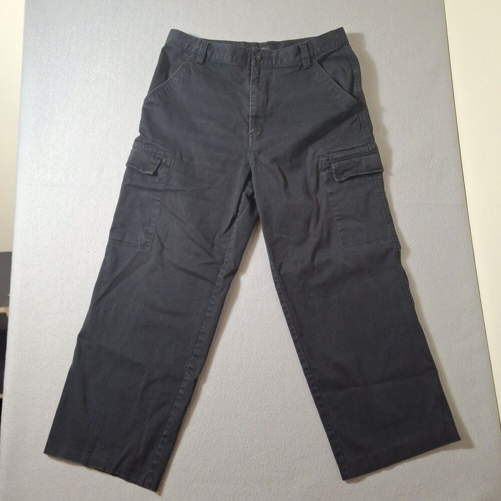 Express Clean Cargo Pants Mens 36x27 Black Loose Fit Y2K VTG Relaxed Streetwear